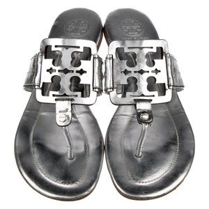 TORY BURCH Square Miller Leather Slides 7.5